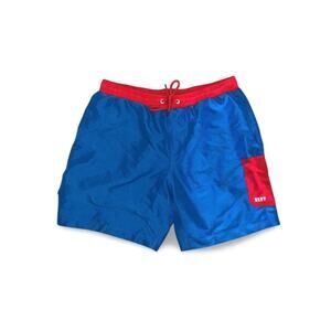 NEFF Blue And Red Swim Trunks / Board Shorts With Drawstring Size L